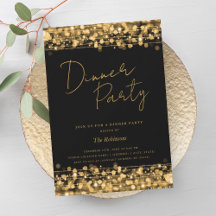 Luzes Chiques Douradas Roteiro Jantar Festa Preto