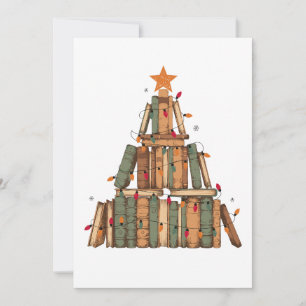 Convites Luzes de árvore de livro de Natal Estrela Topper F