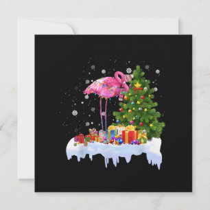 Convites Luzes de árvore de Natal de flamingo