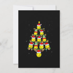 Convites Luzes de árvore de Natal para amante de softball X