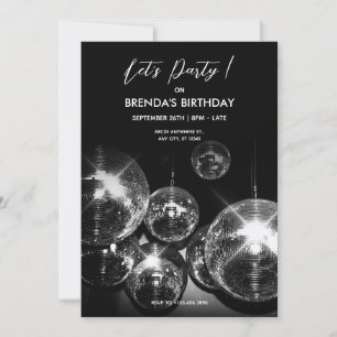 Convites Luzes de bola de discoteca Vamos dançar festa