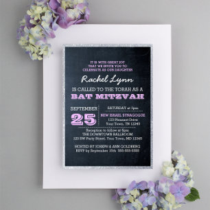 Convites Luzes de bordo Lilac Lilac Bat Mitzvah