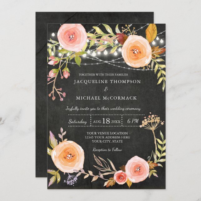 Convites Luzes de brilho Chá de panela de quadro flexível (Frente/Verso)