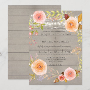 Convites Luzes de Brilho Russo Fretamento Floral de Casamen