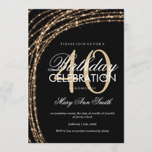 Convites Luzes de cadeia de caracteres de abertura Dourada 