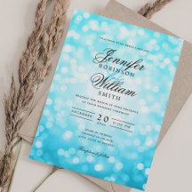 Luzes de Casamento Elegantes Turquoise QR RSVP