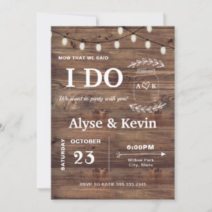Convites Luzes de Celeiro de Recepção de Casamento Casual a