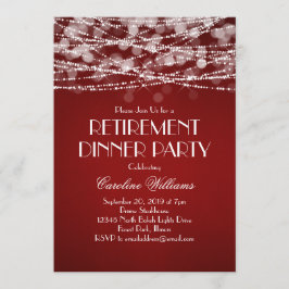Convites Luzes de Corda Brancas na Aposentadoria Vermelha