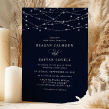Luzes de Corda Brilhantes Casamento Azul Naval Ele