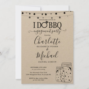 Convites Luzes de Corda com Pote de Pedra Rustic I Do BBQ p