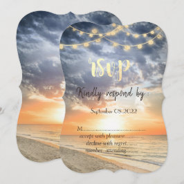 Convites Luzes de corda de amanhecer na praia Concha RSVP  