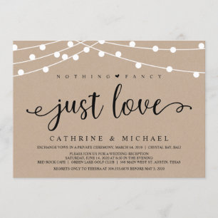 Convites Luzes de Corda de Fazenda Rústica, Casamento Kraft