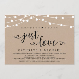 Convites Luzes de Corda de Fazenda Rústica, Casamento Kraft