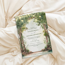 Convites Luzes de Corda de Jardim Encantado Casamento Român