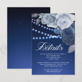 Convites Luzes de corda estrelas Detalhes de casamento azul