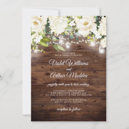 Convites Luzes de Corda Florais Rústicas Elegantes Casament