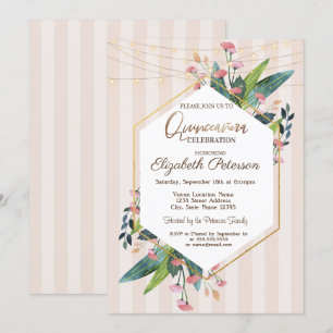 Convites Luzes de Corda Floral Listrada Quinceañera