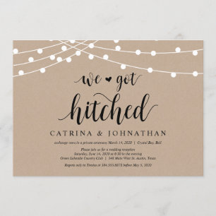 Convites Luzes de Corda Kraft, fonte Preta, Casamento às Pr