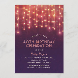 Convites Luzes de Corda Luminosa Moderna do aniversário de