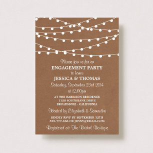 Convites Luzes De Corda Na Festa de noivado Russa Kraft