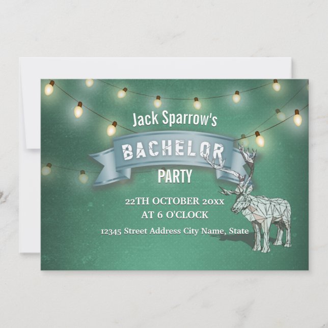 Convites Luzes de Corda para Despedida de Solteiro com Chif (Frente)