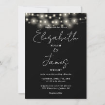 Luzes de Corda Preta e Branca Tudo Em Um Casamento