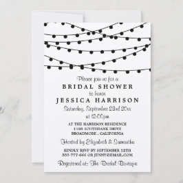 Convites Luzes de corda preta no Chá de panela Kraft russo