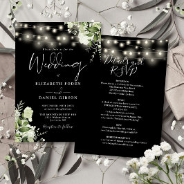 Convites Luzes de Corda Preta Tudo em Um para Casamento Flo