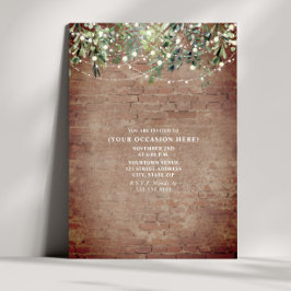 Convites Luzes de Corda Tijolo Botânico Festa Genérica