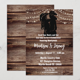 Convites Luzes de cordão com silhueta ocidental rústica par