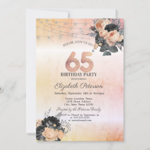 Convites Luzes de Cordão de Rosas Laranja Chic Aniversário