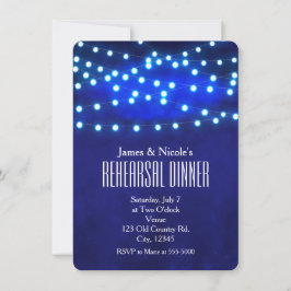 Convites Luzes de Cordão Noturnas Rústicas Azuis Jantar de 