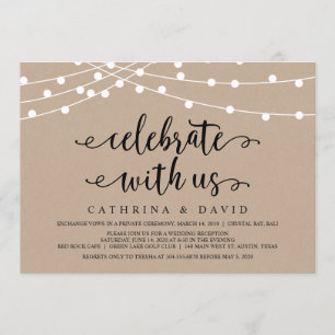 Convites Luzes de Cordas de Fazenda Rústica, Elopemento de