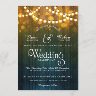 Convites Luzes de cordas do casamento russo