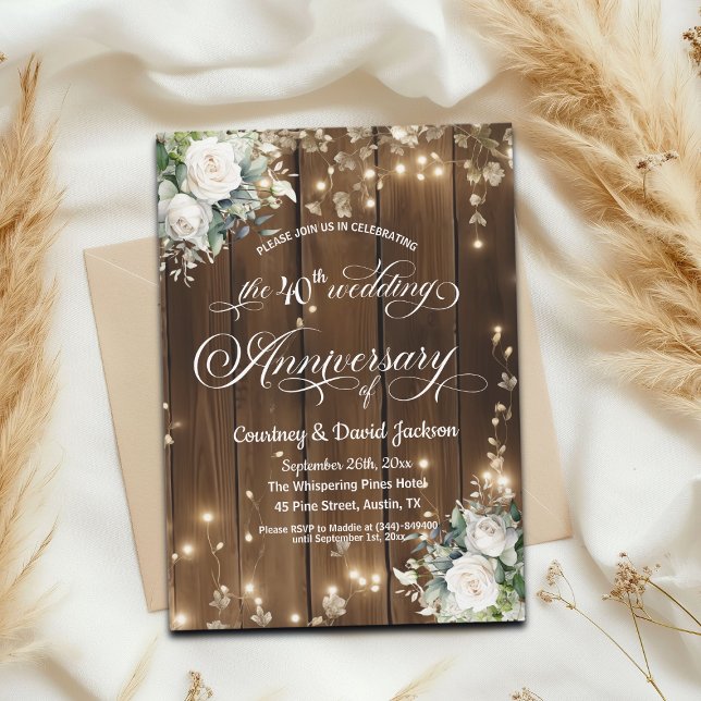 Convites Luzes de Cordas Russas do Quarto Aniversário (Criador carregado)