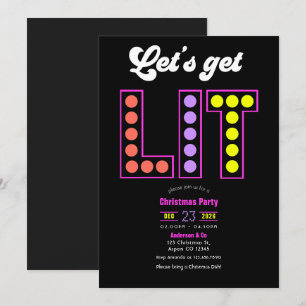 Convites Luzes de Disco Vamos Ficar Iluminados Festa de Nat