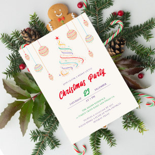 Convites Luzes de discoteca modernas Árvore de Natal Festa