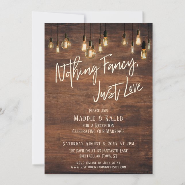 Convites Luzes de Edison na Parede Marrom Nada de Mais Apen (Frente)