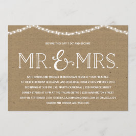 Convites Luzes de fada| Janto de ensaio Rustic Kraft Paper