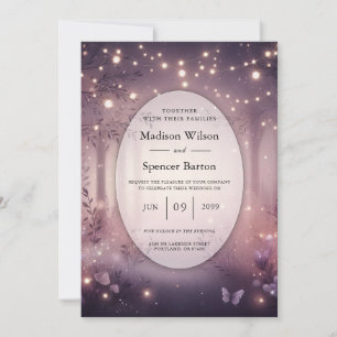 Convites Luzes de fada no casamento brilhante em Woodland