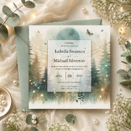 Convites Luzes de Fadas para Casamento na Floresta de Pinhe