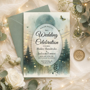 Convites Luzes de Fadas para Casamento na Floresta de Pinhe