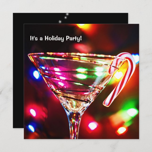 Convites Luzes de festas de Natal (Frente/Verso)