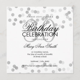 Convites Luzes de folga prateada do aniversário de 30 anos