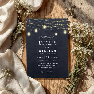 Convites Luzes de Jarro de Mason Brilhante Casamento Rústic
