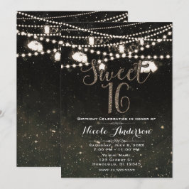 Convites Luzes de Jarro de Pedra com Céu Noturno Rústico Pr