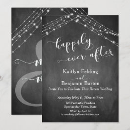 Convites Luzes de Lousa de Giz Caligrafia Felizes para Semp