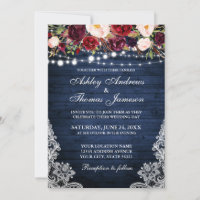 Luzes De Madeira Azul De Casamento Floral Russo