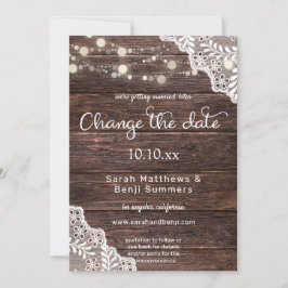 Convites Luzes de Madeira e Cordão Mudam a Data