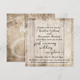 Convites Luzes de Madeira Rústica após Cerimônia de Recepçã